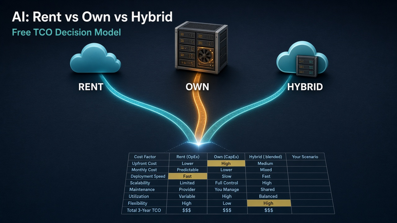 AI rent vs own vs hybrid TCO decision model